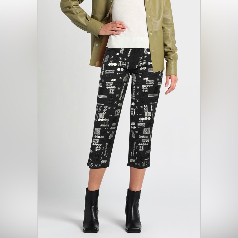 DONDUP Black Jeans with Embellishments snd Embroidery